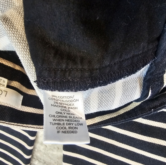 SALE-Loft Marisa women's charcoal and white stripped ankle pants size 6 - Picture 6 of 11